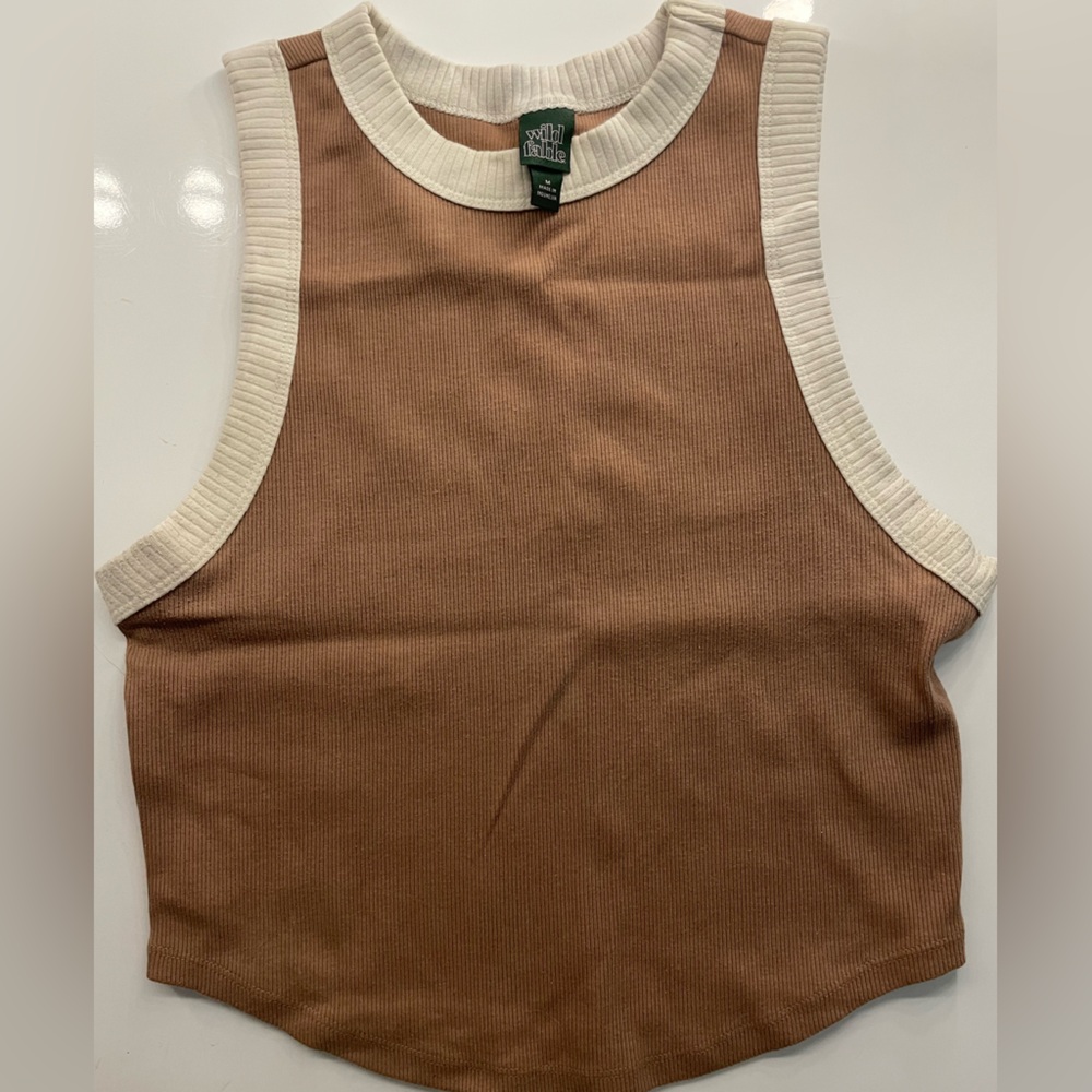 Wild Fable Brown Ribbed Tank Top